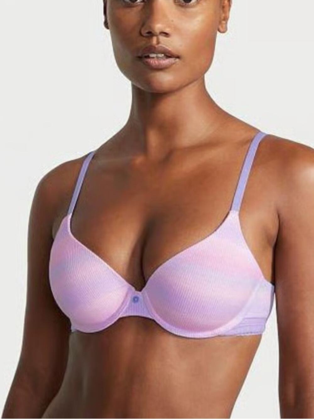 Victoria's Secret 36D Pastel Ombre Stripe Lightly Lined T-Shirt Demi Bra Y2K